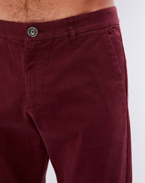 Pantalon slim stretch Bobby bordeaux