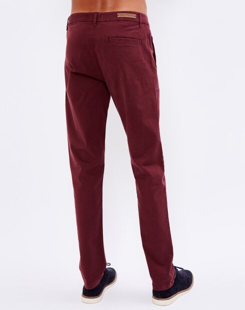 Pantalon slim stretch Bobby bordeaux