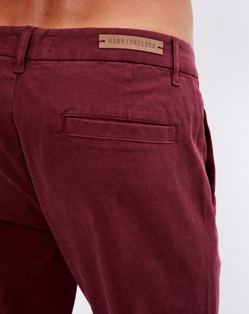 Pantalon slim stretch Bobby bordeaux