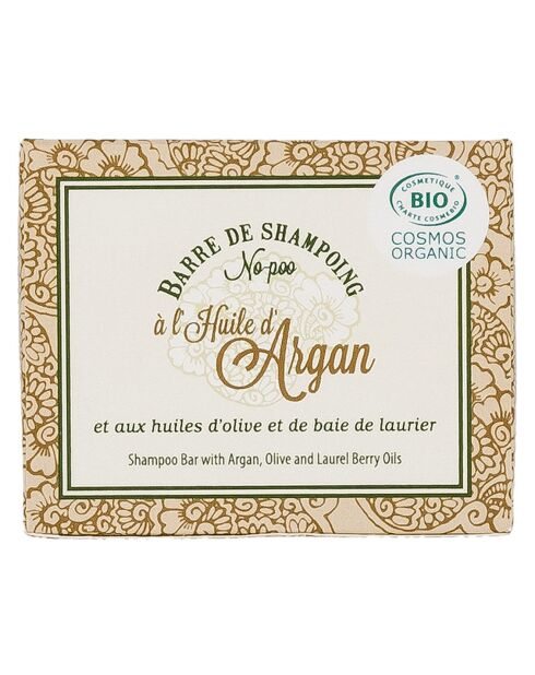 Barre de shampoing No-poo à l'huile d'Argan BIO Hydratant - 125 g