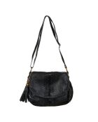 Schwarze Schultertasche Lana aus Leder - 29x20x6 cm