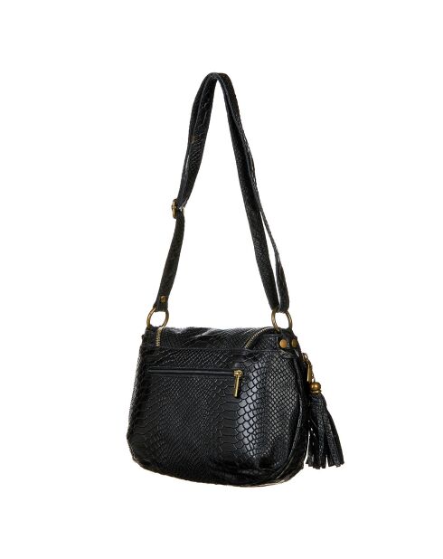 Schwarze Schultertasche Lana aus Leder - 29x20x6 cm