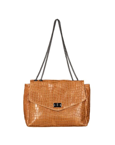 Sac bandoulière en Cuir Maku  camel - 34x21x6 cm