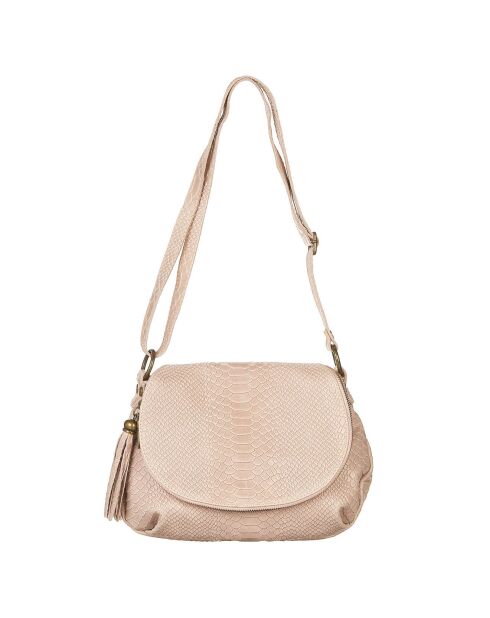 Sac bandoulière en Cuir Lana rose clair - 29x20x6 cm