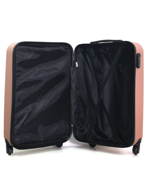 3 Valises 4 roues Atlanta 49/59/71 cm rose doré