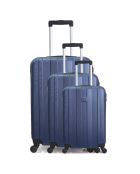 3 valigie Atlanta 49/59/71 cm blu marino a 4 ruote