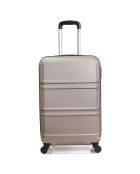 Utah 59 cm gouden koffer met 4 wielen en enkele wielen voor medium stay