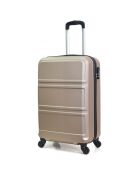 Utah 59 cm gouden koffer met 4 wielen en enkele wielen voor medium stay