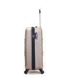 Utah 59 cm gouden koffer met 4 wielen en enkele wielen voor medium stay