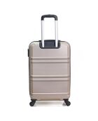 Utah 59 cm gouden koffer met 4 wielen en enkele wielen voor medium stay