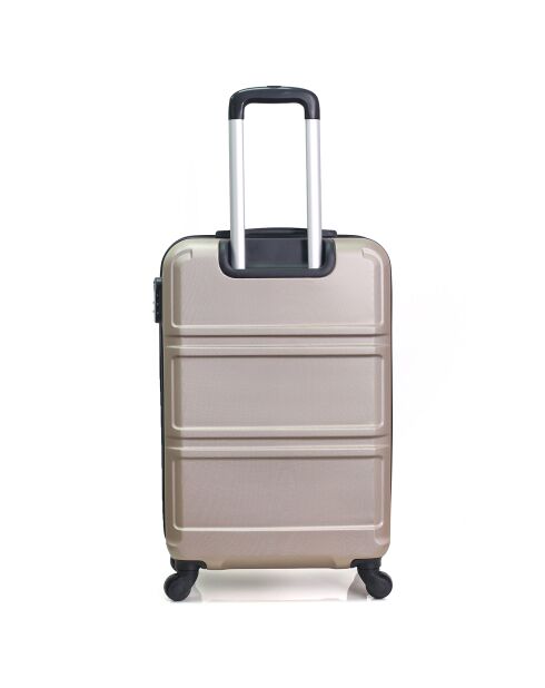 Utah 59 cm gouden koffer met 4 wielen en enkele wielen voor medium stay