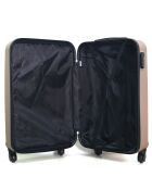 Utah 59 cm gouden koffer met 4 wielen en enkele wielen voor medium stay