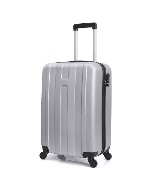 Valise Cabine 4 roues Atlanta 49 cm argentée