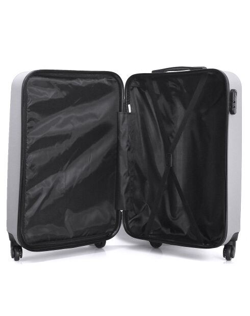 Valise Cabine 4 roues Atlanta 49 cm argentée