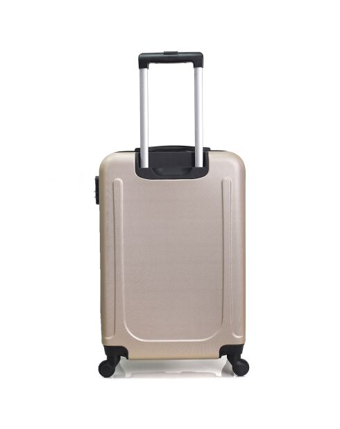 Atlanta 59 cm gouden koffer met 4 wielen en enkele wielen, medium stay