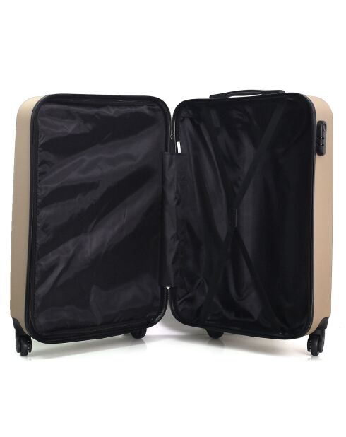 Atlanta 59 cm gouden koffer met 4 wielen en enkele wielen, medium stay