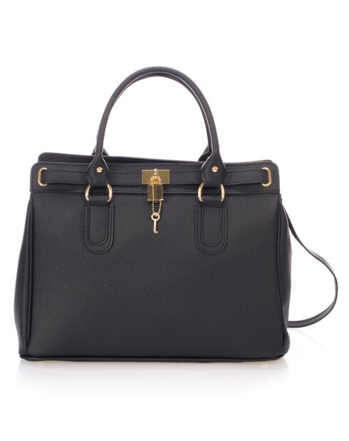 Borsa Coralie in pelle nera - 36x28x18 cm