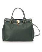 Borsa Coralie in pelle verde - 36x28x18 cm
