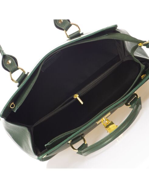 Borsa Coralie in pelle verde - 36x28x18 cm