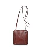 Sac bandoulière en Cuir Lydie marron - 14x19x6 cm