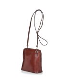 Sac bandoulière en Cuir Lydie marron - 14x19x6 cm