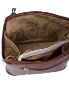 Sac bandoulière en Cuir Lydie marron - 14x19x6 cm