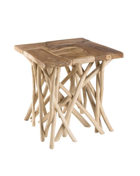 Table d'appoint Clara teck - 55x55x56 cm