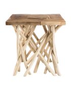 Table d'appoint Clara teck - 55x55x56 cm