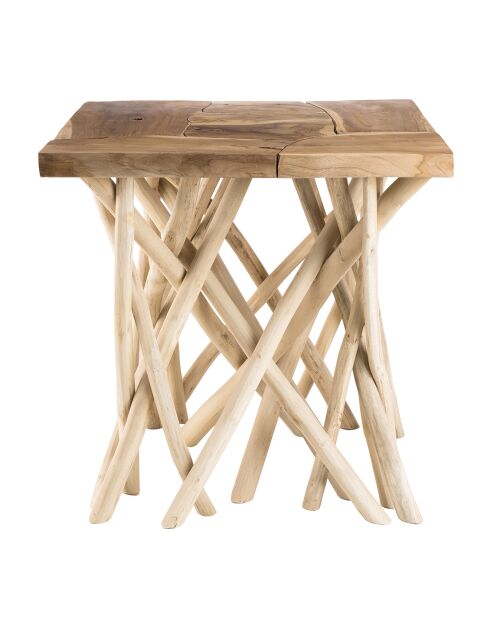 Table d'appoint Clara teck - 55x55x56 cm