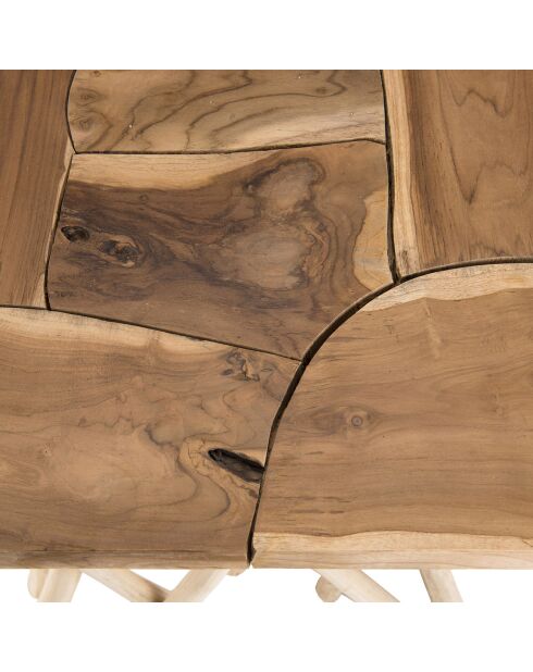 Table d'appoint Clara teck - 55x55x56 cm