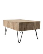 Table basse 2 tiroirs Clara teck - 90x60x45 cm