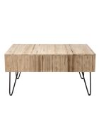 Table basse 2 tiroirs Clara teck - 90x60x45 cm