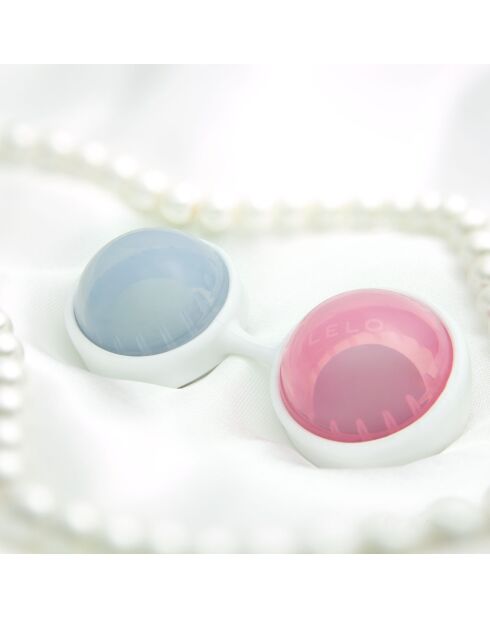 Boules de Geisha Luna Beads rose/bleu/blanc