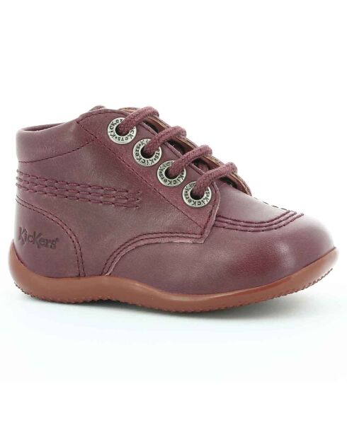 Bottillons en Cuir Billy bordeaux