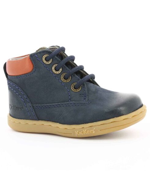 Bottillons en Cuir Tackland marine/camel