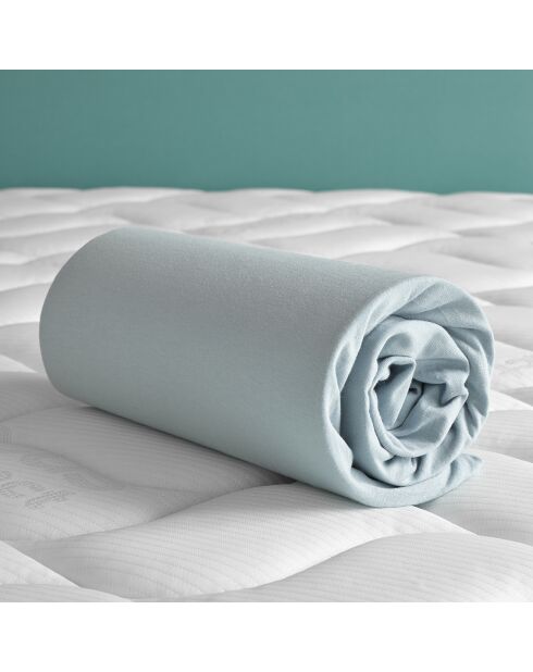 Drap housse jersey bonnet Case bleu ciel