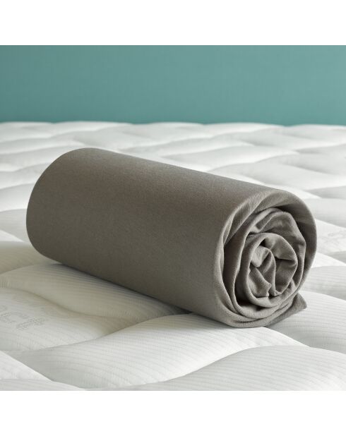 Drap housse jersey Case taupe