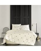Parure housse de couette 100% Satin de Coton Butterflies blanc/noir