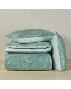 Parure housse de couette 100% Satin de Coton Cravat vert d'eau