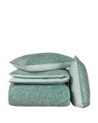 Parure housse de couette 100% Satin de Coton Cravat vert d'eau