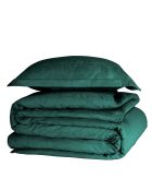 Parure housse de couette & 2 taies 100% Satin de Coton Skyscraper atlantic/vert foncé - 200x200 cm