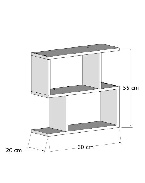 Bout de canapé Lale blanc - 55x30x20 cm