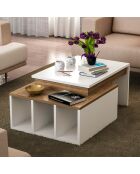 Table basse kolarado blanc/noyer - 90x37.4x60 cm