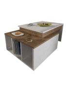Table basse kolarado blanc/noyer - 90x37.4x60 cm