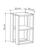 Table de chevet Lonie blanche - 30x30x55 cm