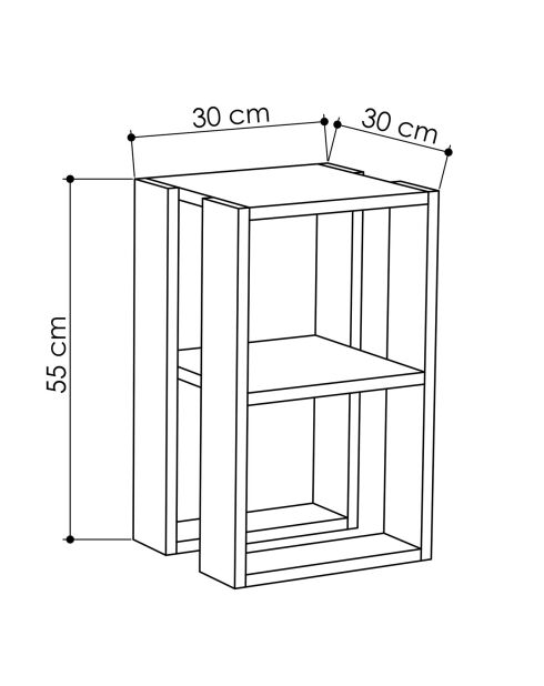 Table de chevet Lonie blanche - 30x30x55 cm