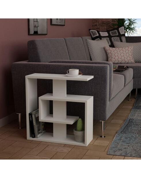 Mesa auxiliar de sofá blanca salada - 20x55x57 cm