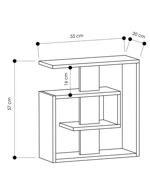 Mesa auxiliar de sofá blanca salada - 20x55x57 cm