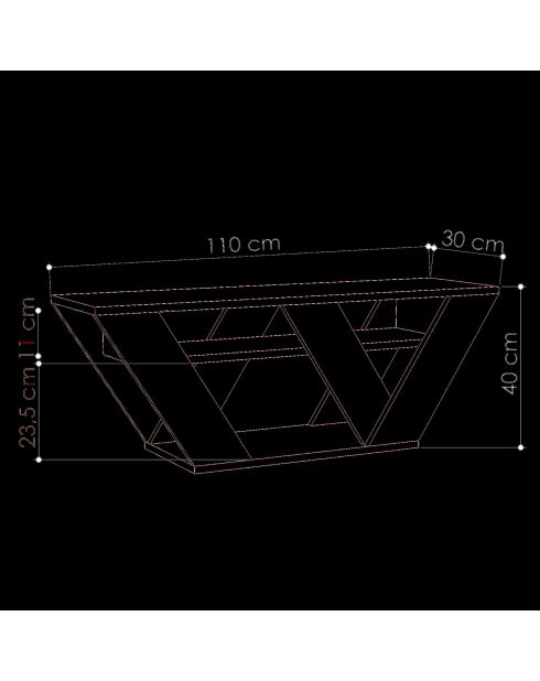 Porta TV Pipralla antracite - 40x110x30 cm
