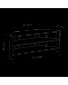Meuble TV Thales Corner chêne - 36x114x45 cm